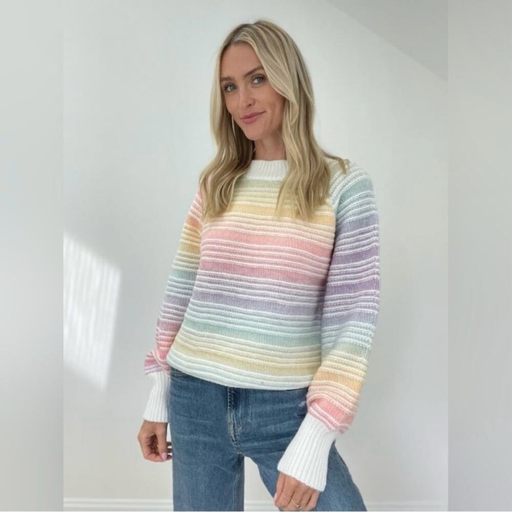 Six Fifty Rainbow‎ Ave Boutique Ribbed Sweater Soft Ombre Medium